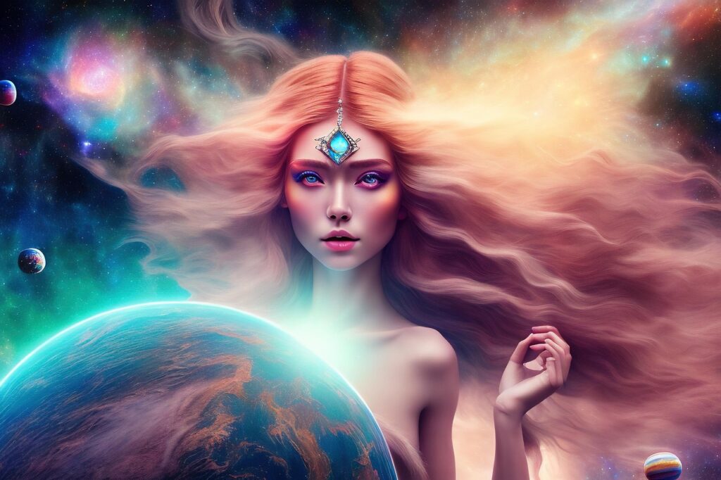 宇宙人寄りな金星の女神のイメージ